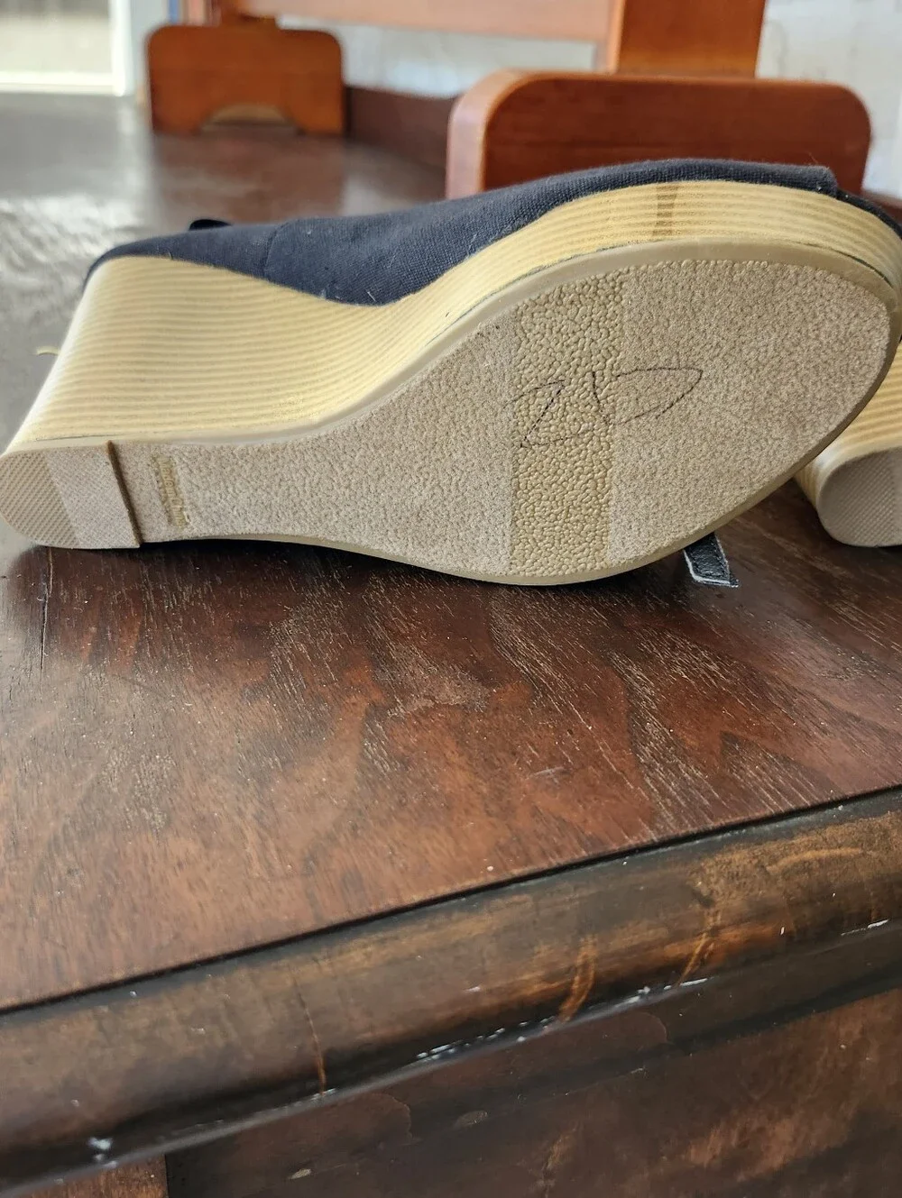 Report Peep toe Ankle Strap Wedge